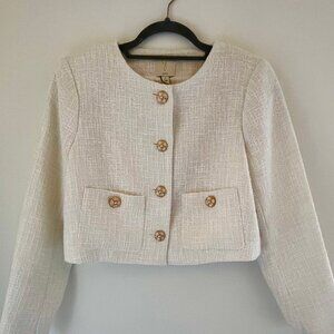 Joie Cropped Tweed Jacket – Pearl Buttons – Size S – New With Tags